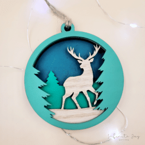 Wooden Tree Decoration (Layered Reindeer)