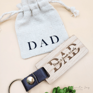 Wooden Keyring (Dad leather)