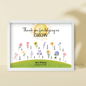 Teacher Flower Framed Art