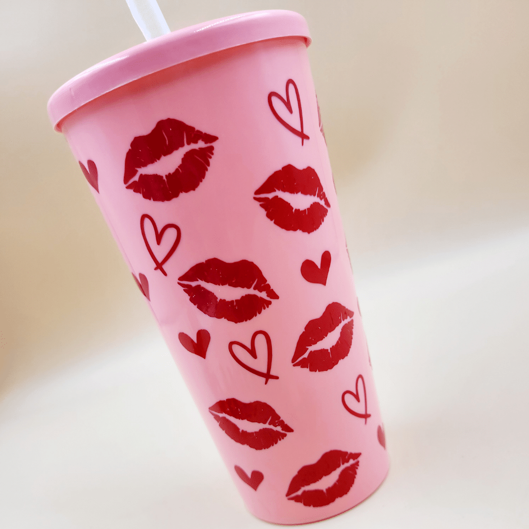 Plastic Tumbler (Lips&Hearts) - Image 3
